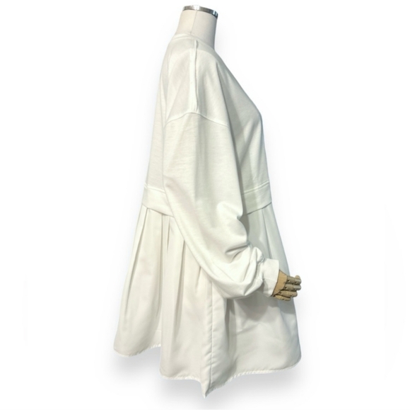 NEW FASHION Oversized White Sweatshirt Tunic Dress NWT! - Picture 4 of 9